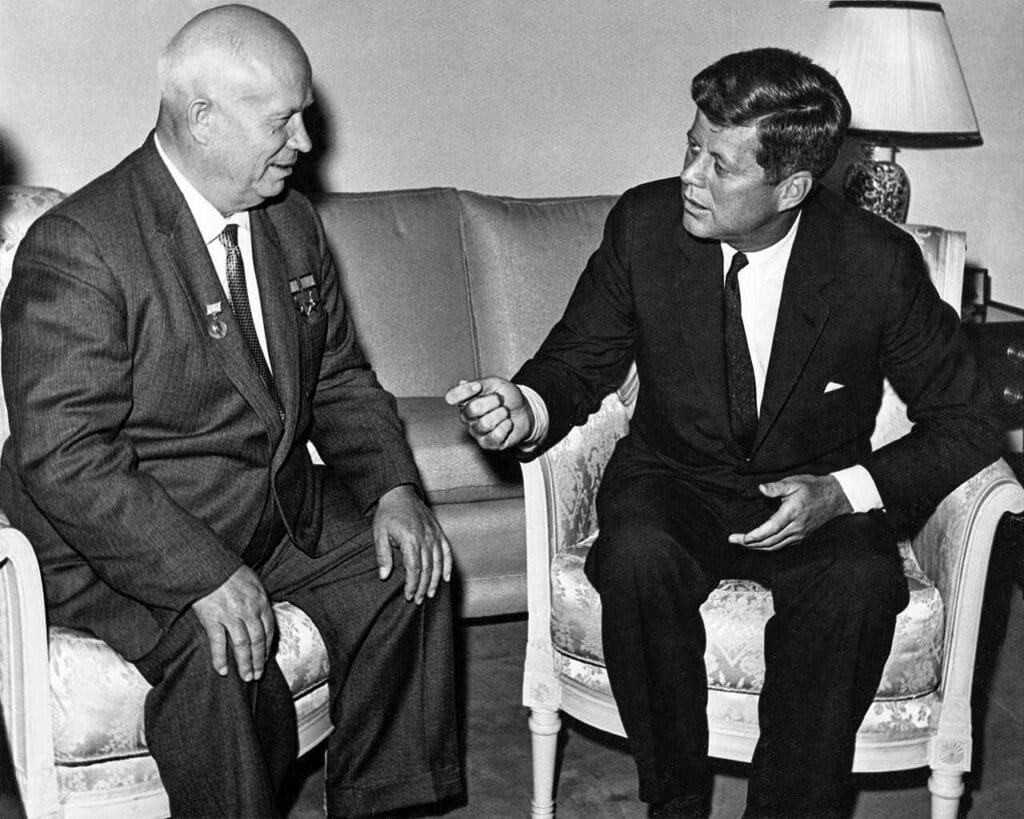 Meeting between John F. Kennedy and Nikita Khrushchev in Vienna, June 3, 1961.