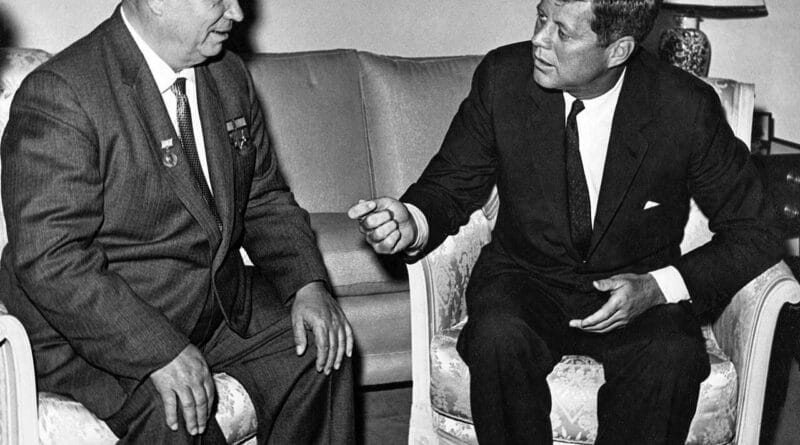 Meeting between John F. Kennedy and Nikita Khrushchev in Vienna, June 3, 1961.