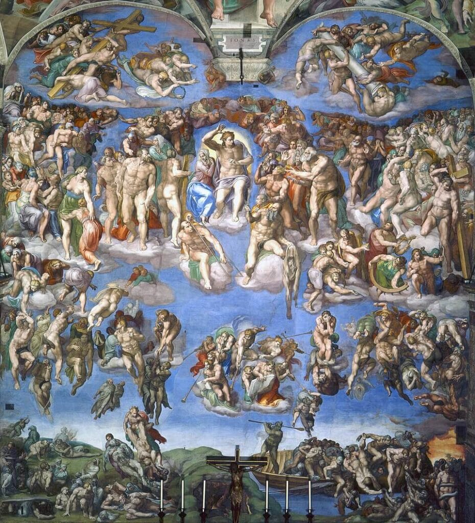 Michelangelo’s “The Last Judgment” — a monumental Renaissance fresco in the Sistine Chapel