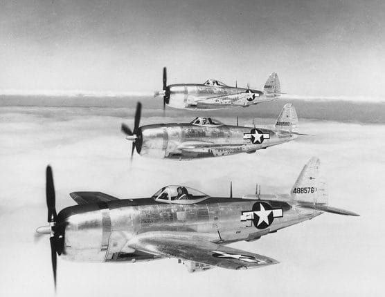 The most durable fighter of World War II, the Republic P-47 Thunderbolt, designed by Alexander Kartveli.