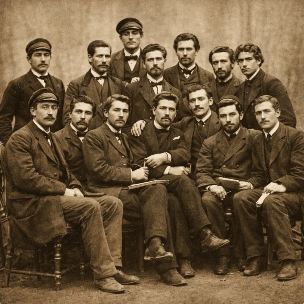 A thematic photo of 19th-century Georgian students.