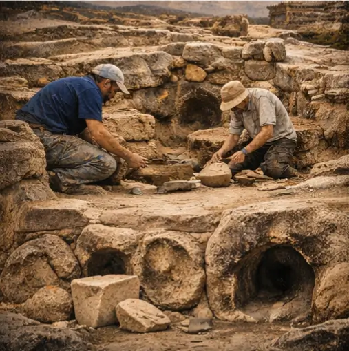Archaeologists searching for artifacts