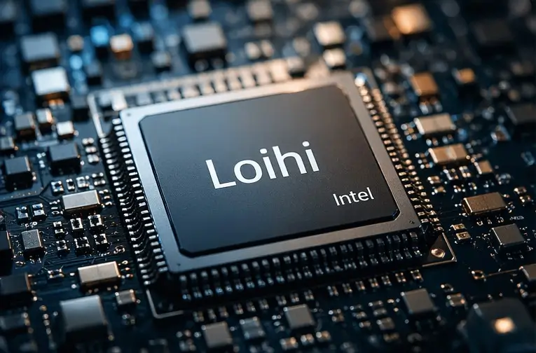 An image of Intel’s Loihi chip.