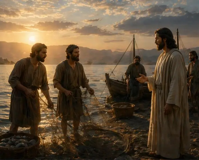 Jesus meets fishermen who later became his disciples.