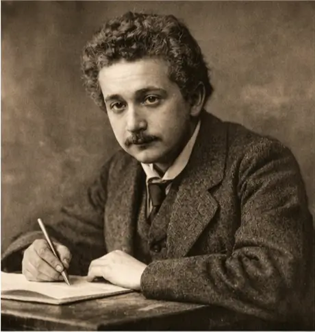 A photograph of Albert Einstein in his youth.
