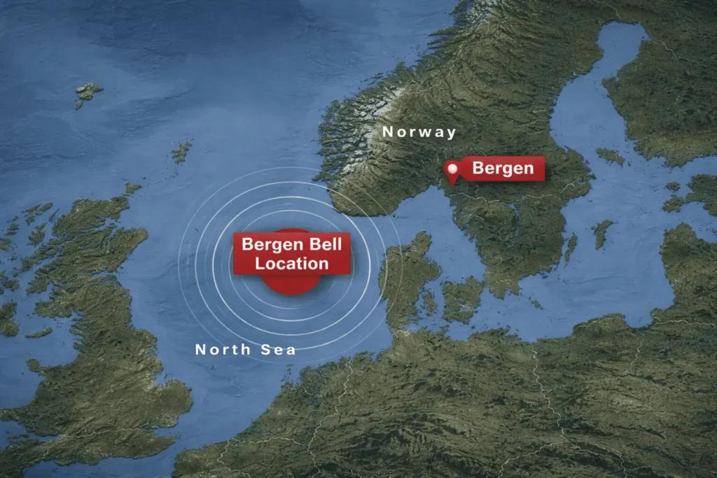 Bergen-Bel, a location in the North Sea near the coast of Norway