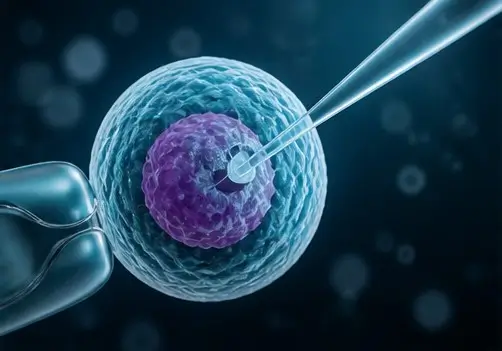 Microscopic image of a human cell.