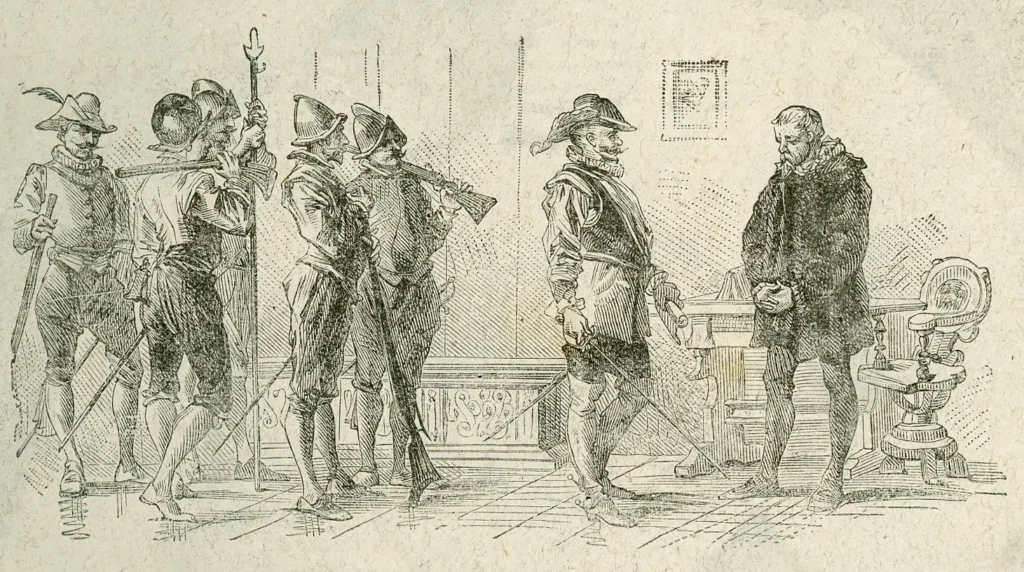 The arrest of Giordano Bruno by soldiers of the Republic
