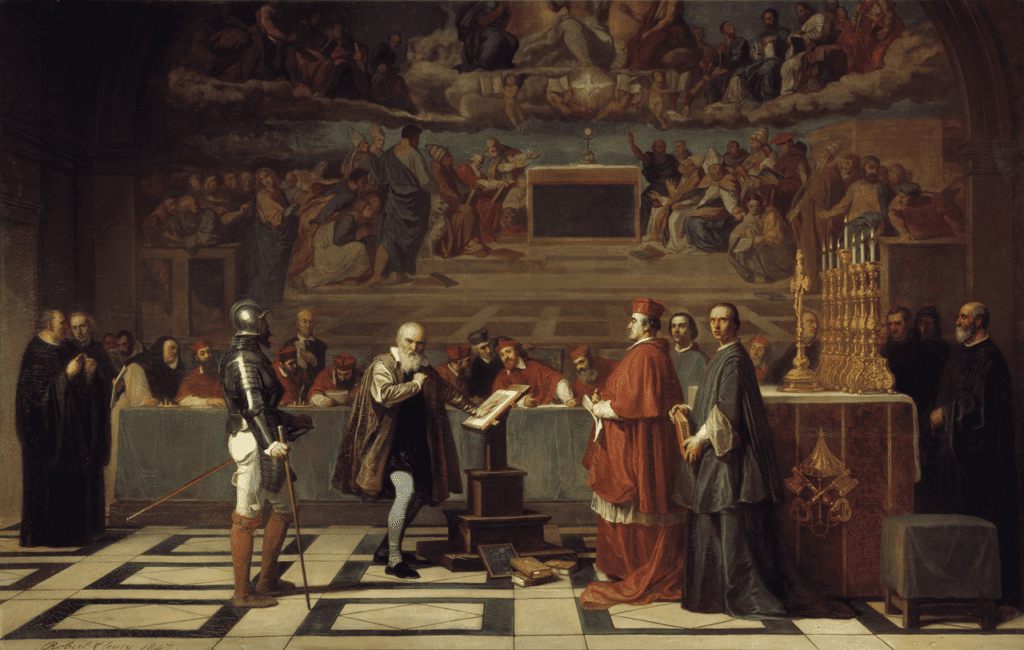 Galileo Galilei before the Inquisition — 19th-century historical painting