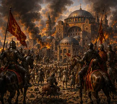 The sack of Constantinople during the Fourth Crusade in 1204