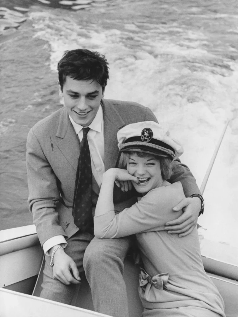 Alain Delon and Romy Schneider on Lake Lugano, 1959