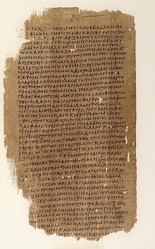Ancient Greek manuscript fragment of the Book of Enoch from the Chester Beatty Papyri collection