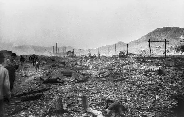 Nagasaki after the atomic bombing, 1945