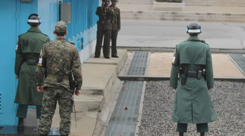 The Panmunjom Demilitarized Zone between North and South Korea