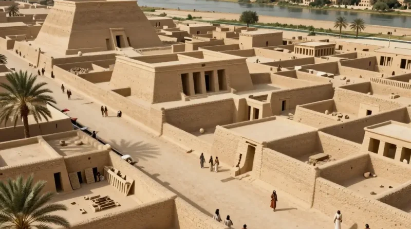 Reconstruction of the ancient city of Uruk in the Sumerian period
