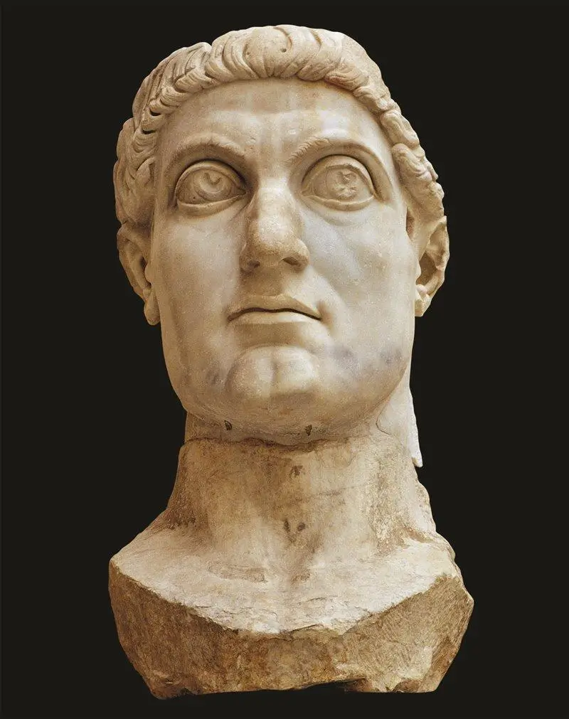 Historical statue or depiction of Roman Emperor Constantine the Great